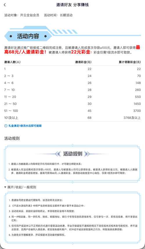 开云体育邀请好友注册分享赚钱活动